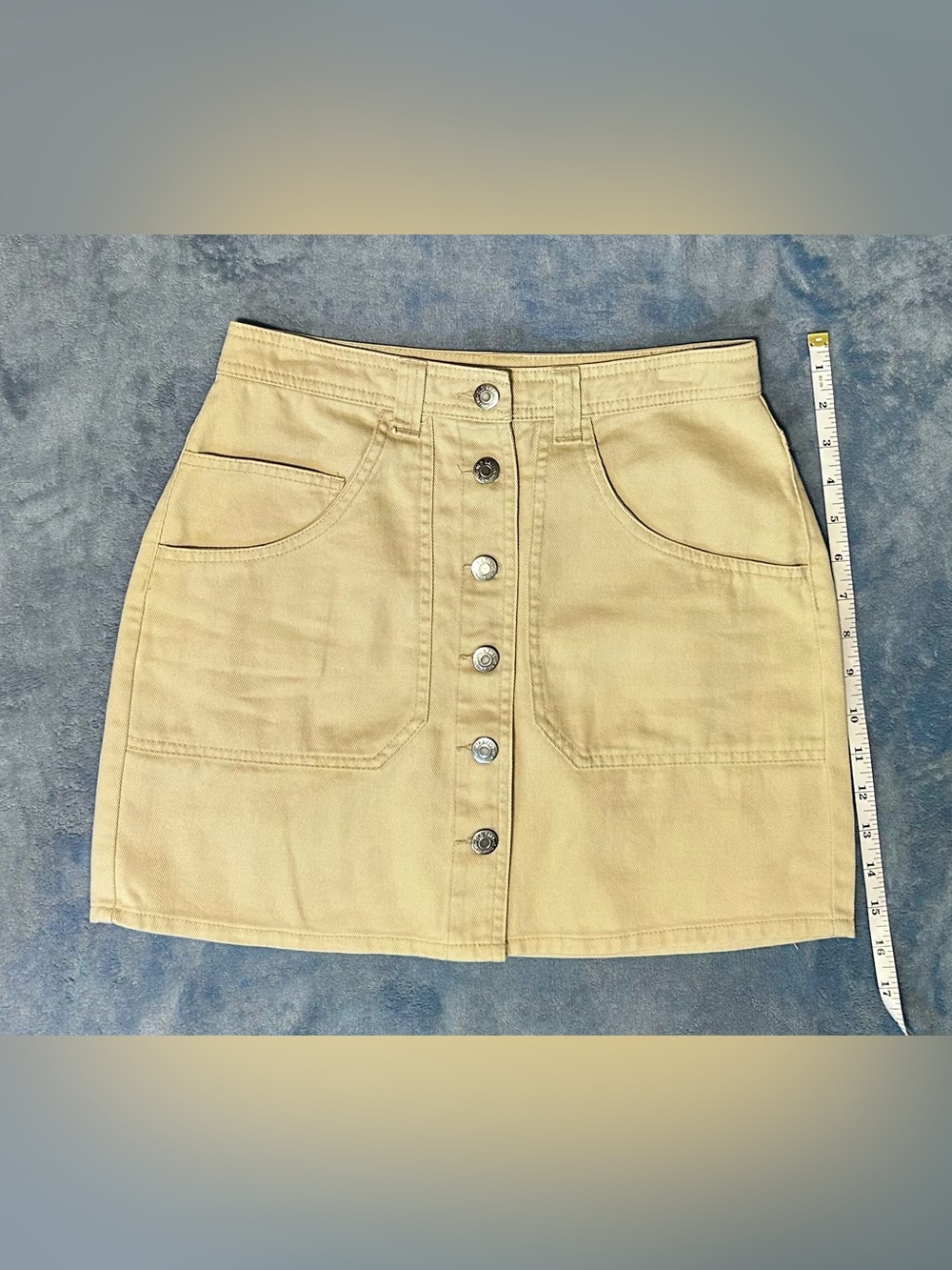 Old Navy Beige Button-Front Mini Skirt